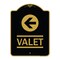Signmission Designer Series Sign-Valet Left Arrow, Black & Gold Aluminum Sign, 18" x 24", BG-1824-22771 A-DES-BG-1824-22771 - alternate 1
